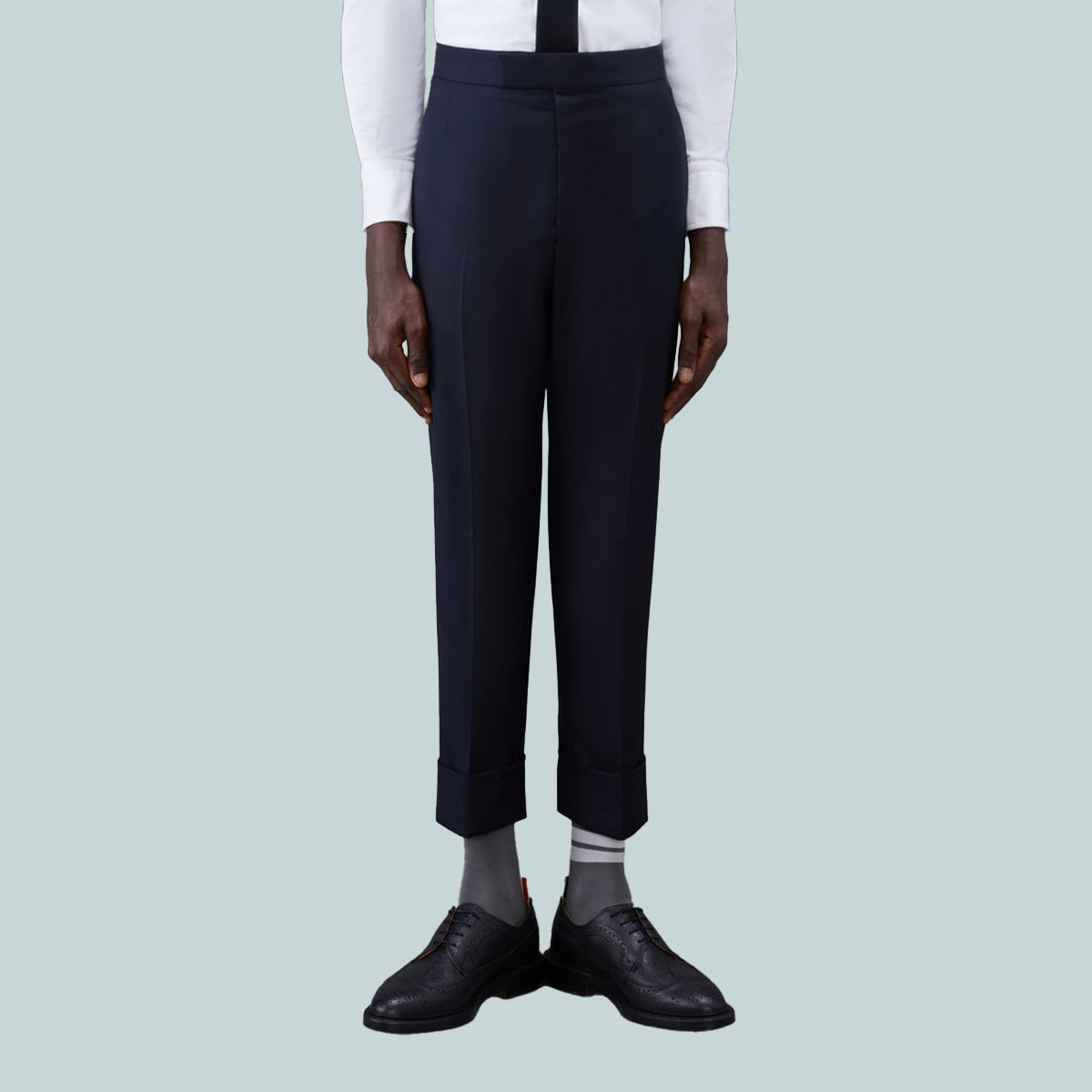 Classic Twill Backstrap Trousers Navy