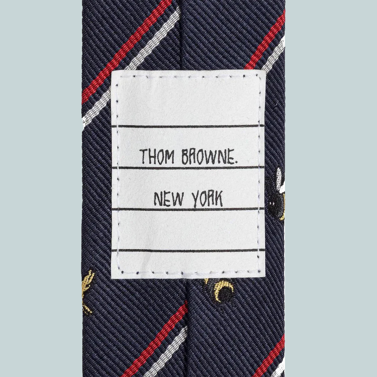 Shadow Stripe Birds And Bees Jacquard Classic Tie Navy