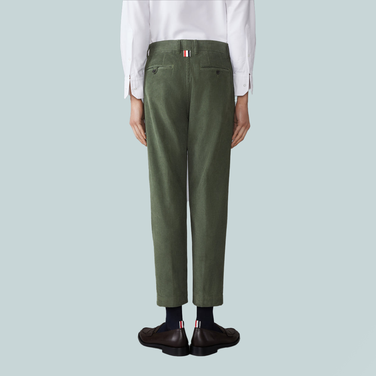 Narrow Wale Corduroy Chino Pants Green