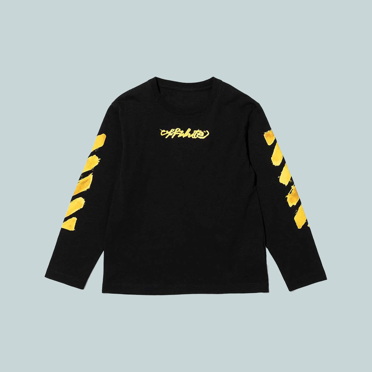 Kids script logo long sleeve tee white