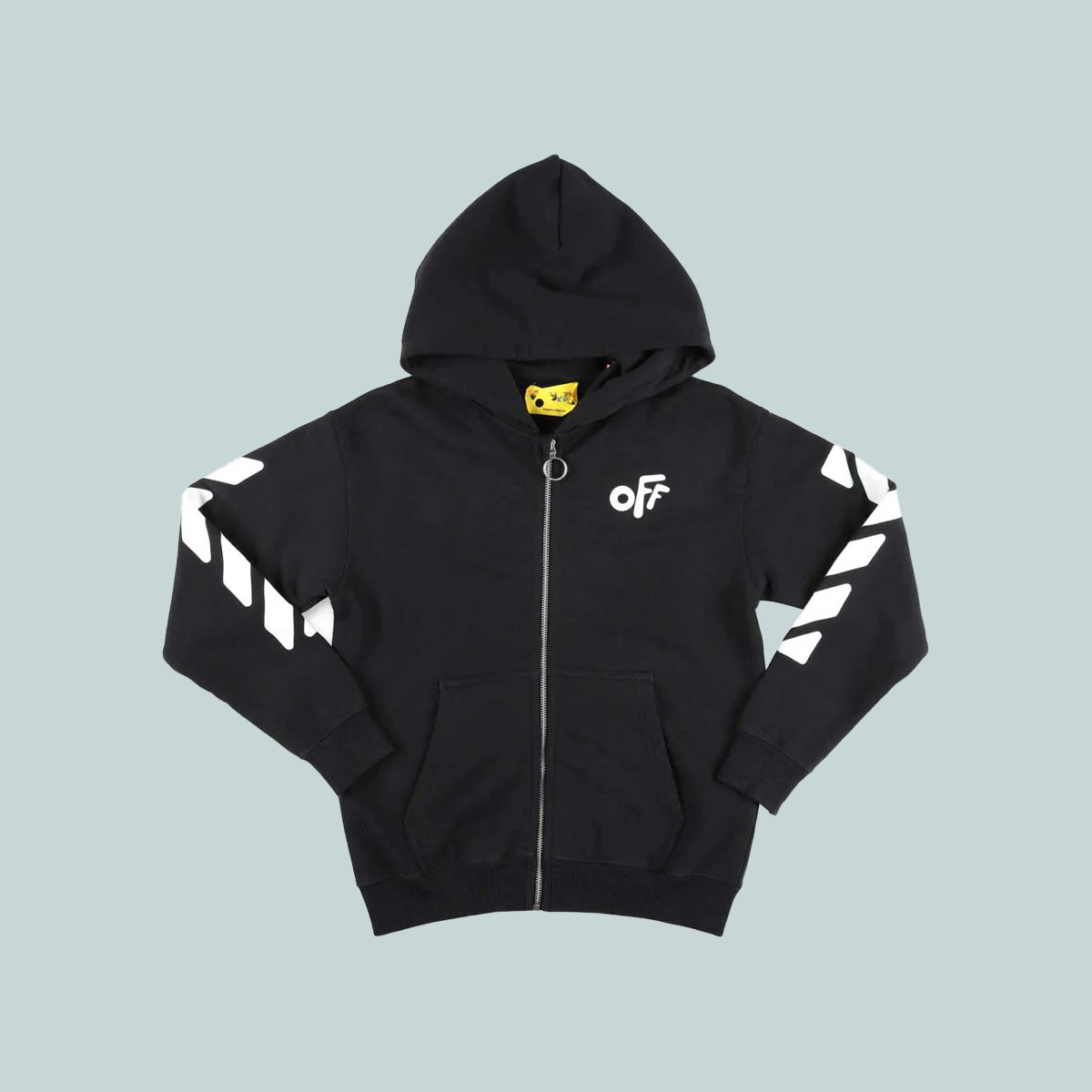 Kids off Rounded zip hoodie black