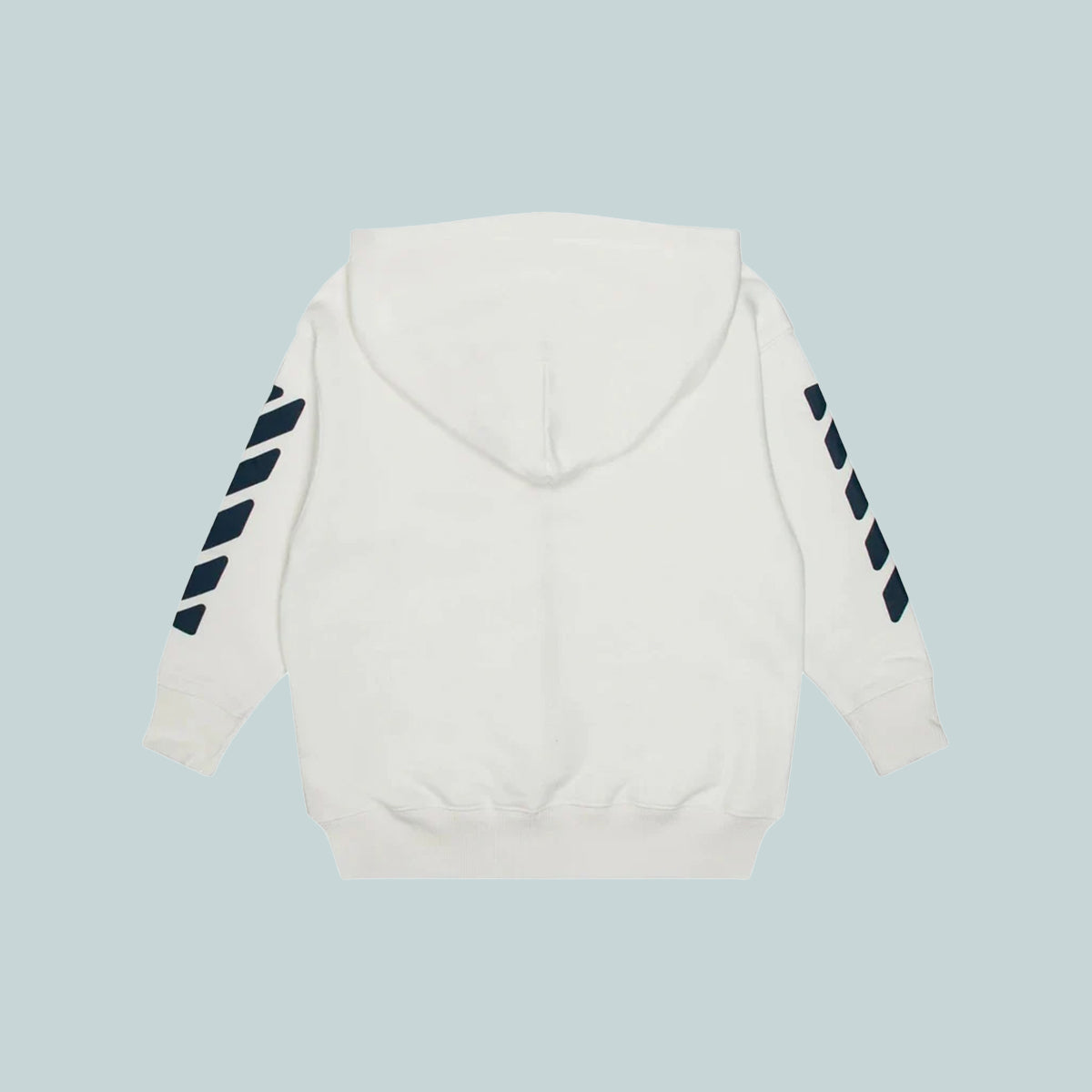 Kids off rounded zip hoodie white