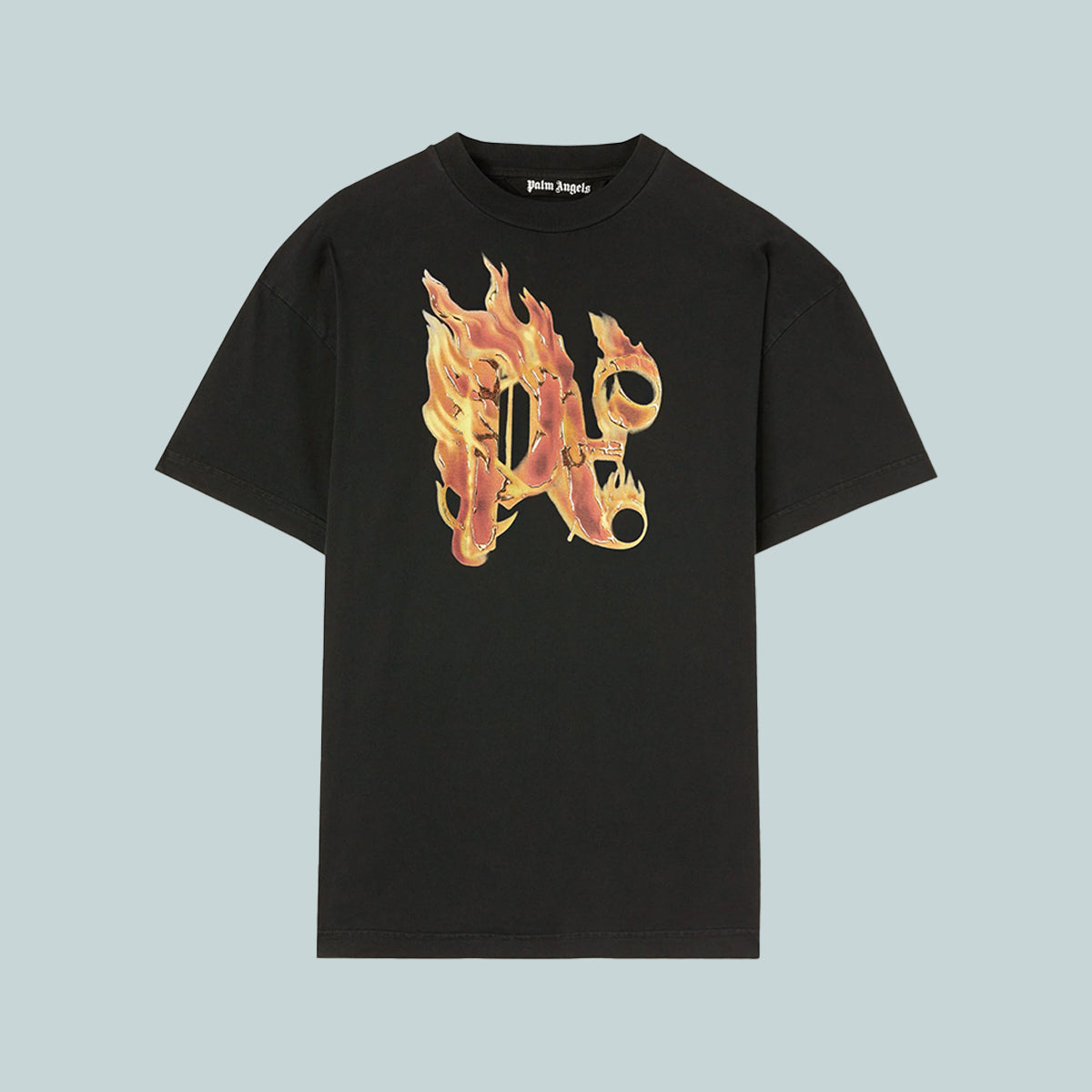 Burning Monogram Tee Black Gold