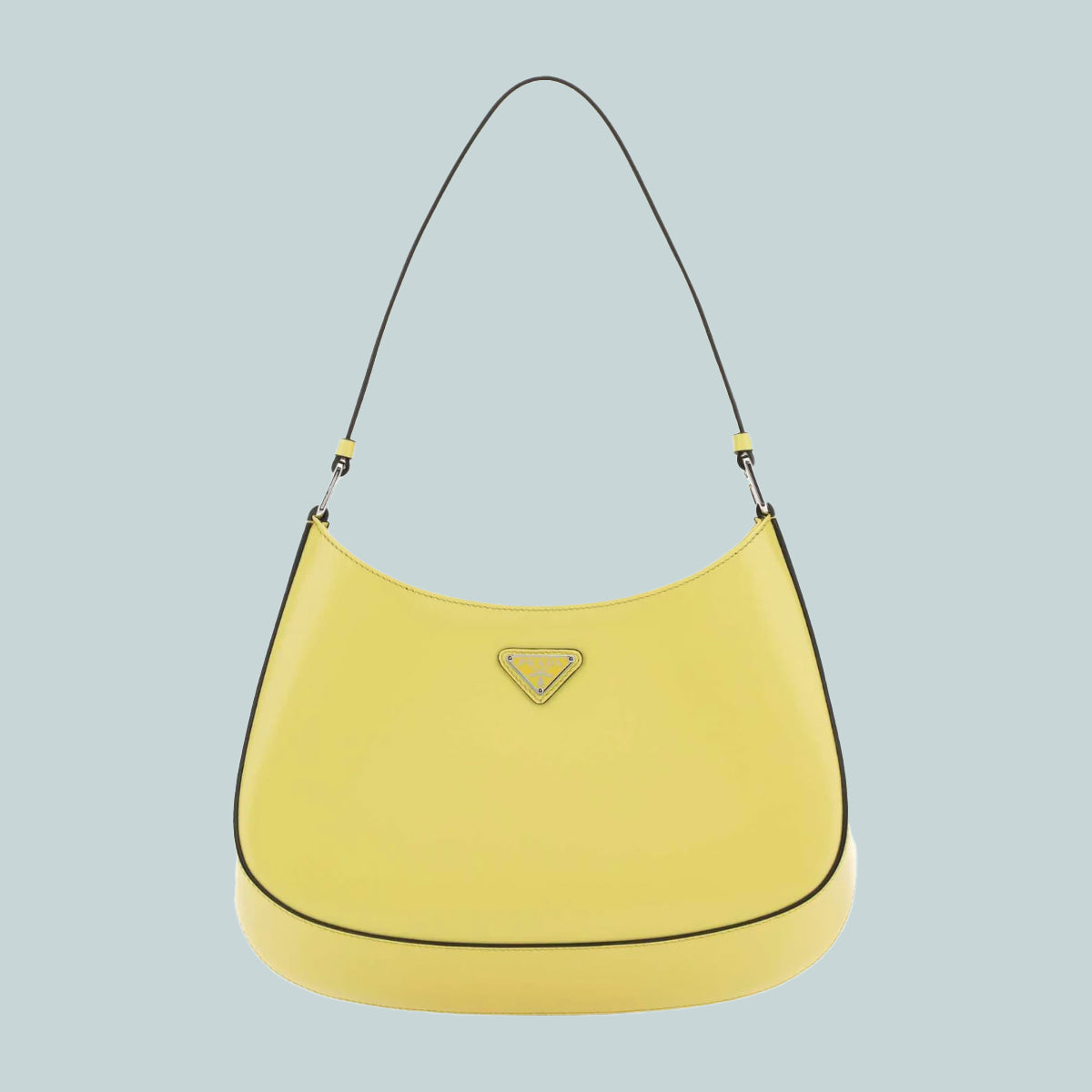 Prada Cleo brushed leather shoulder bag yellow