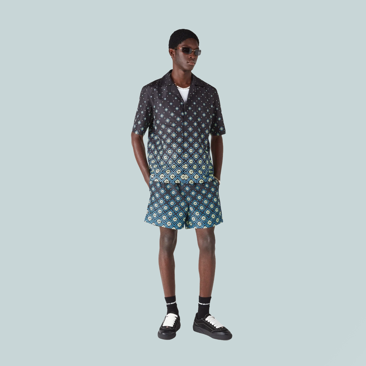 Printed Swim Shorts Black Degrade Monogram