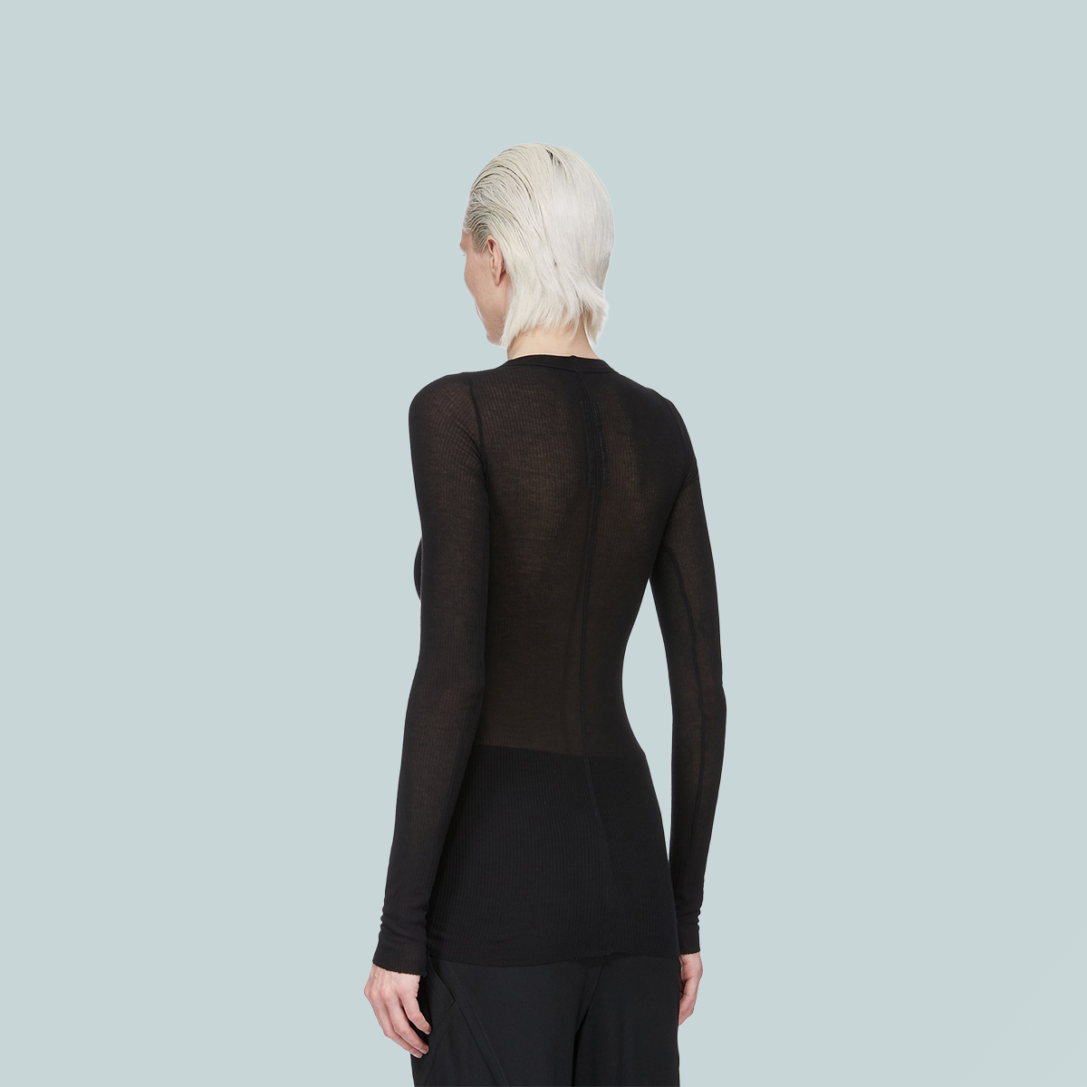 Women's Rib LS T Black