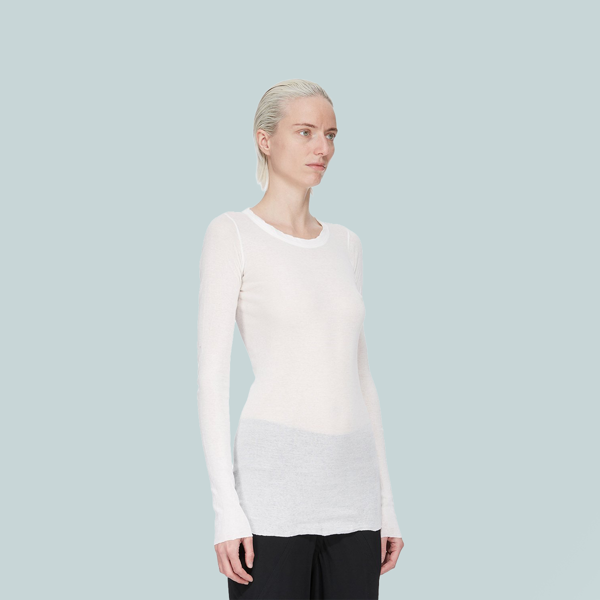 Women's Rib LS T Milk