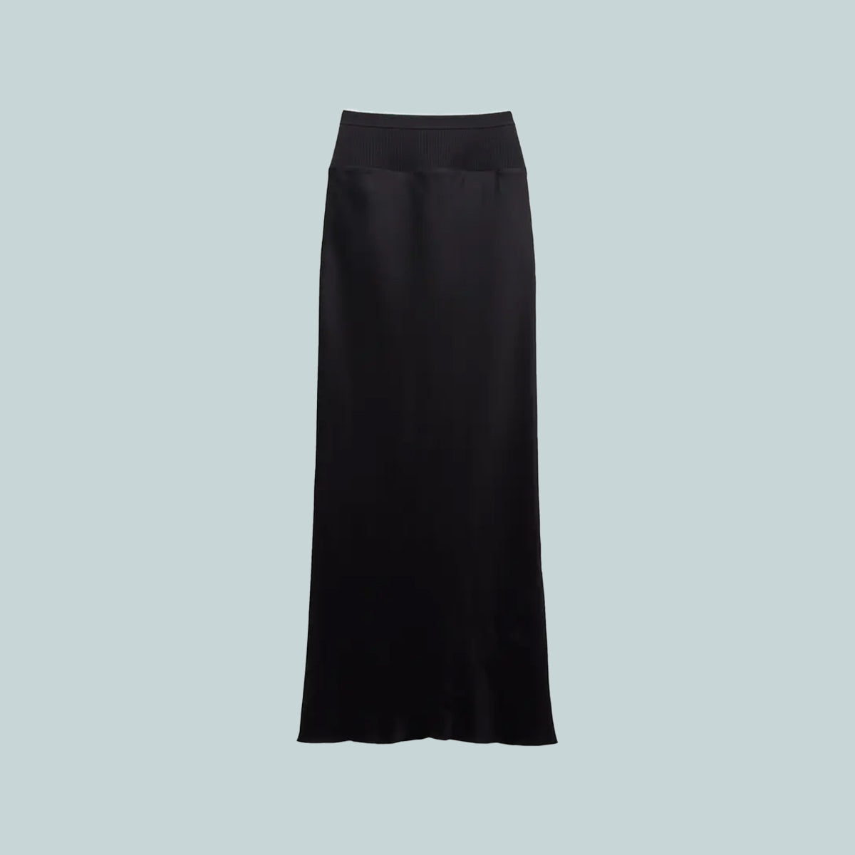 Calf Bias Skirt Black