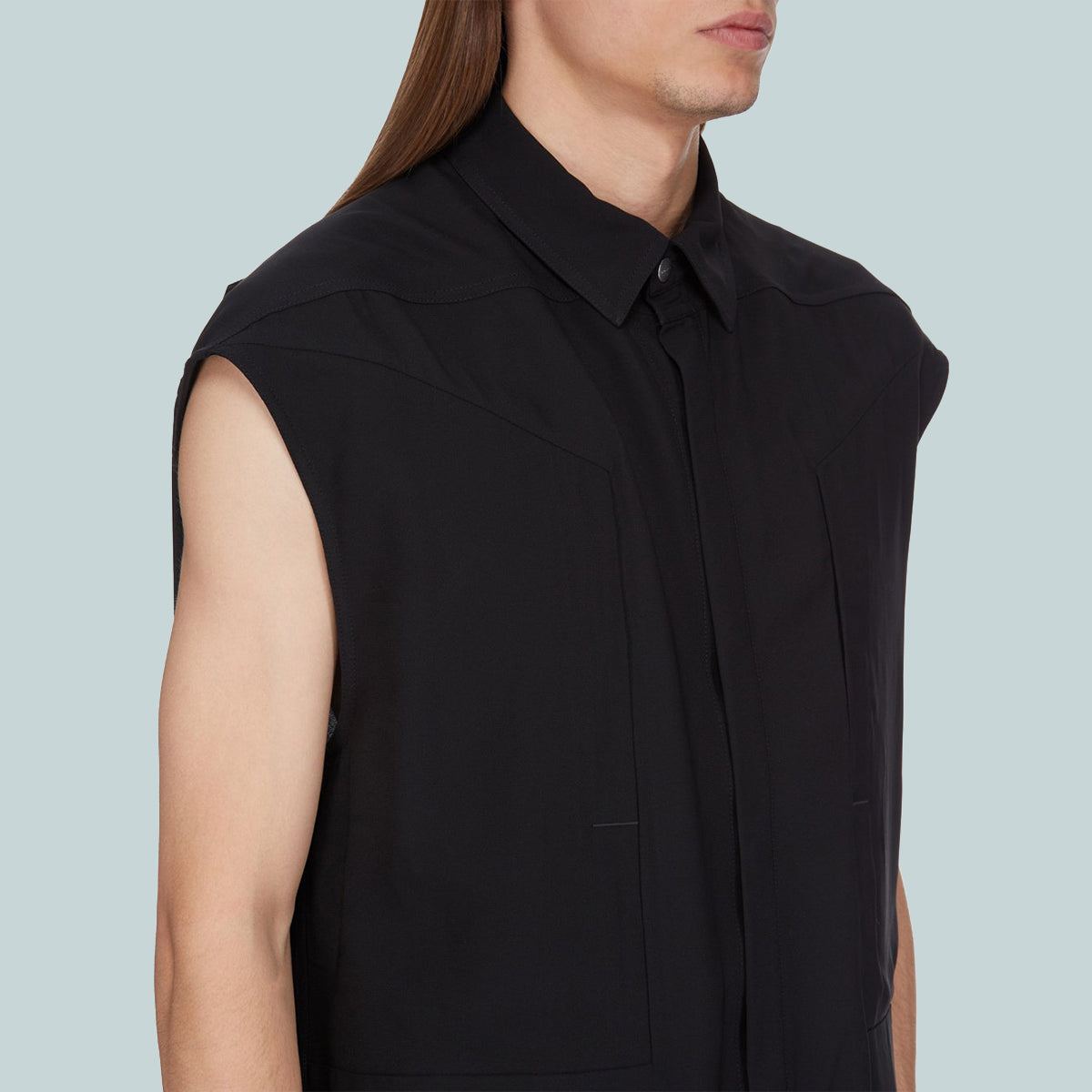 Sleeveless Jumbo Outershirt Black