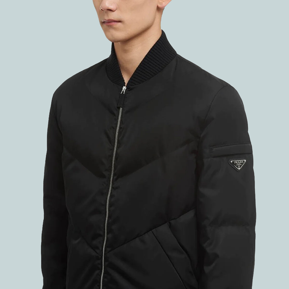 Re-Nylon cropped down jacket