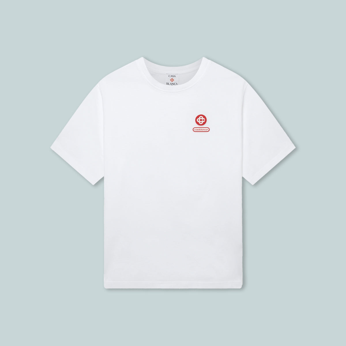 Casablanca Logo Patch Oversized T-Shirt White