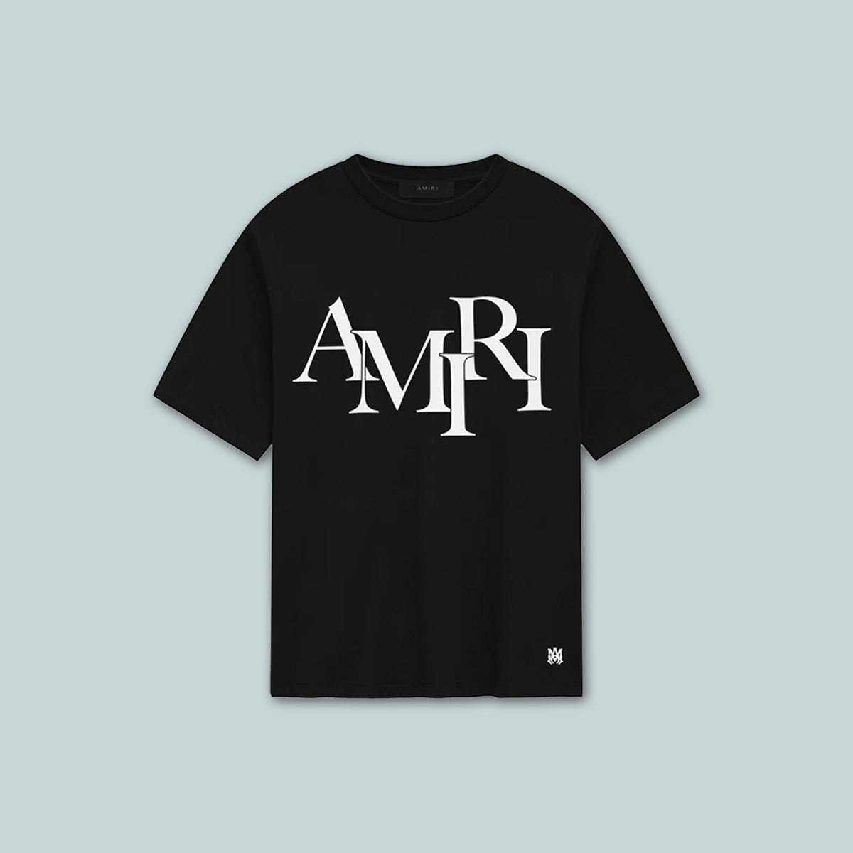 Amiri Staggered Logo T-Shirt Black