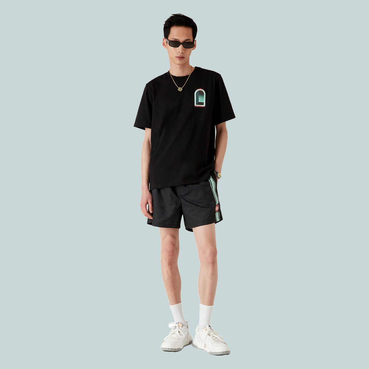 Mens Jacquard Printed Swim Shorts
