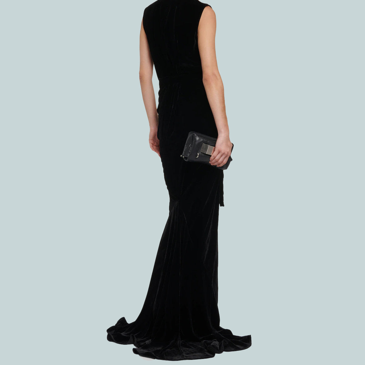 SL Long Wrap Gown Black