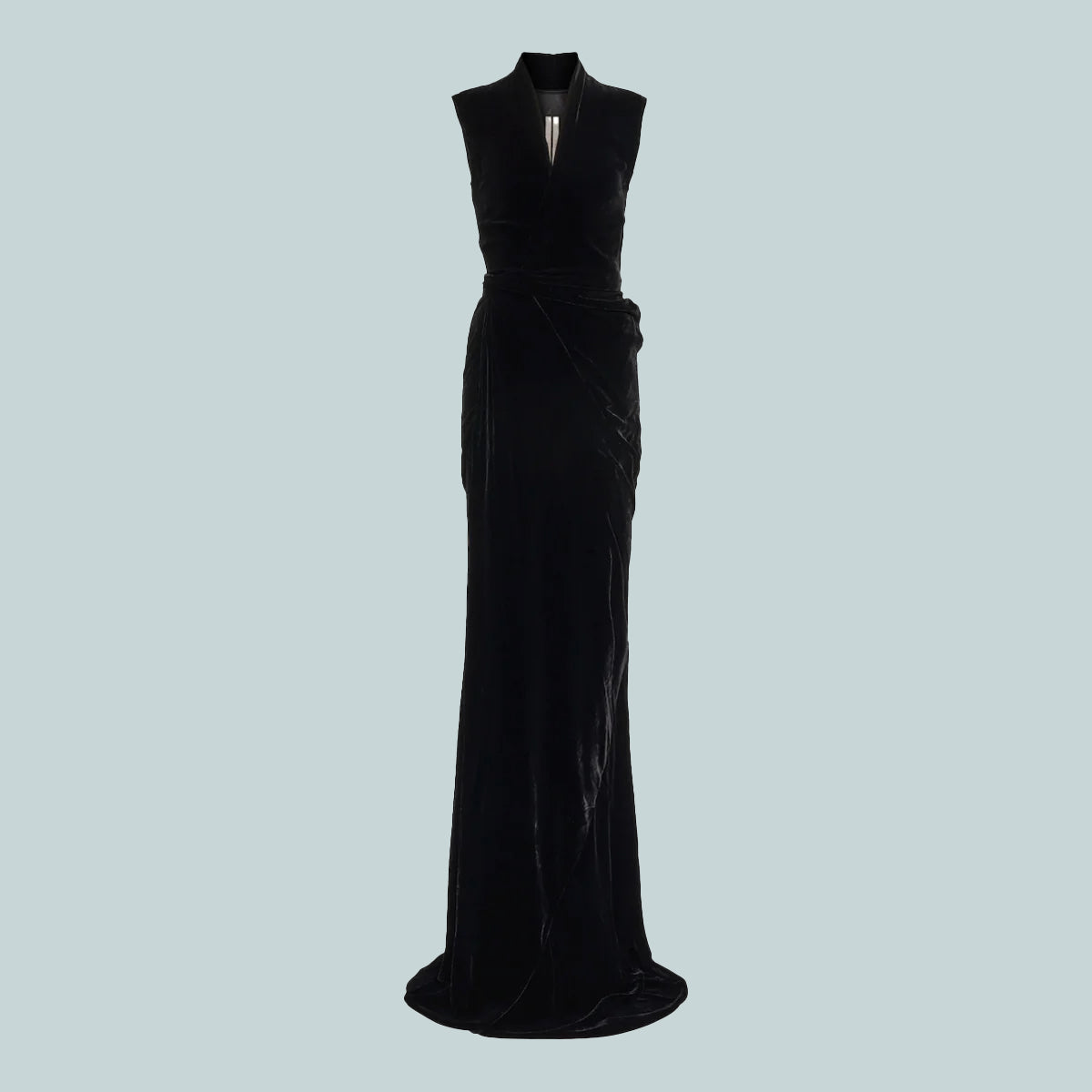 SL Long Wrap Gown Black
