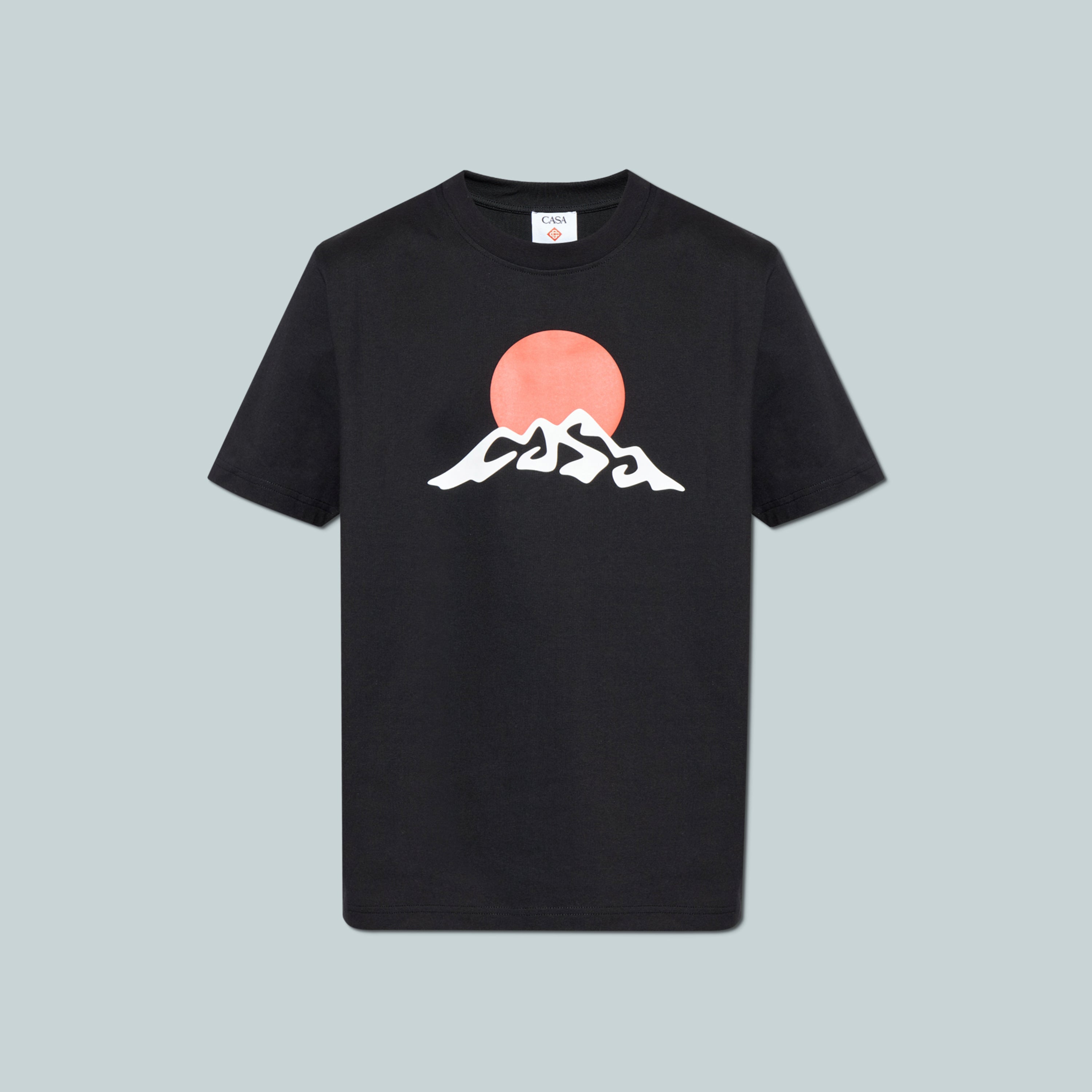 Casablanca Montagne White Snow Printed T-Shirt Black