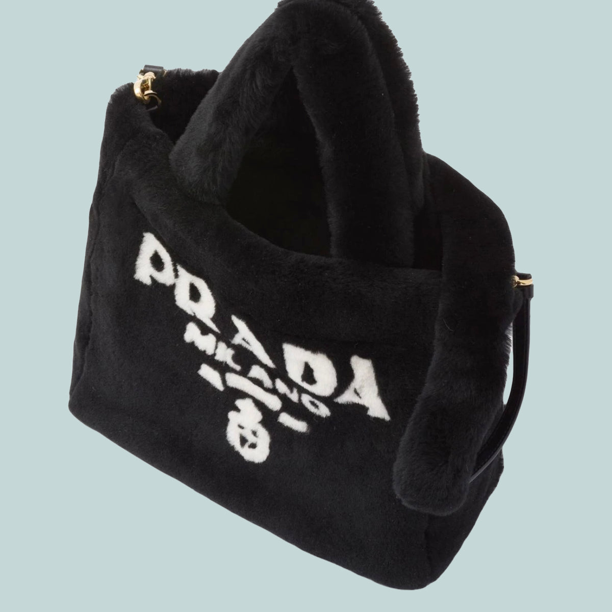 Shearling Tote Black