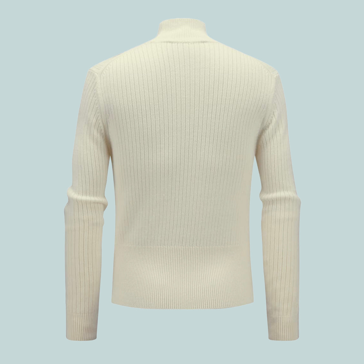 Rib High Neck White