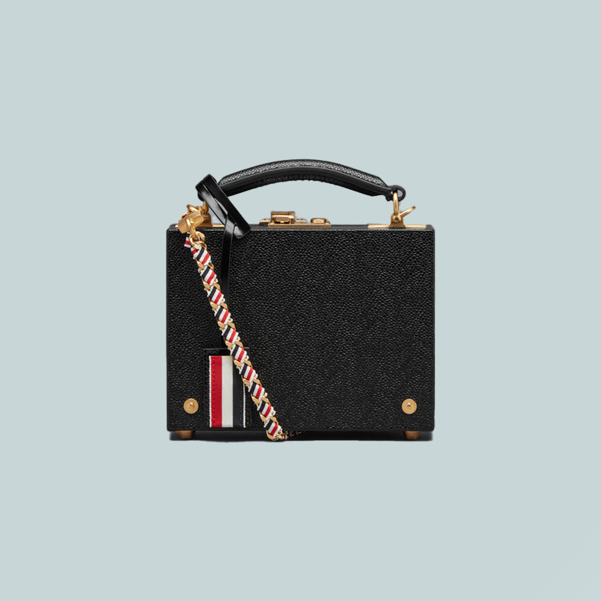 Pebble Grain Micro Attache Case Black
