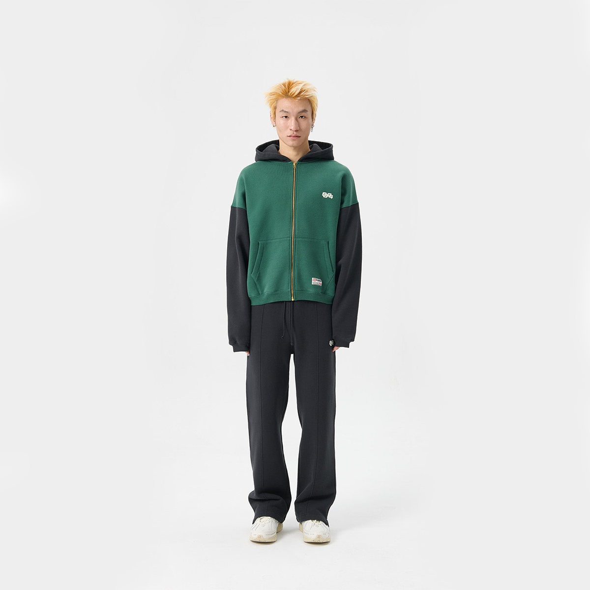 Stack Logo Icon Zip-Up Hoodie Hunter Green / Jet Black