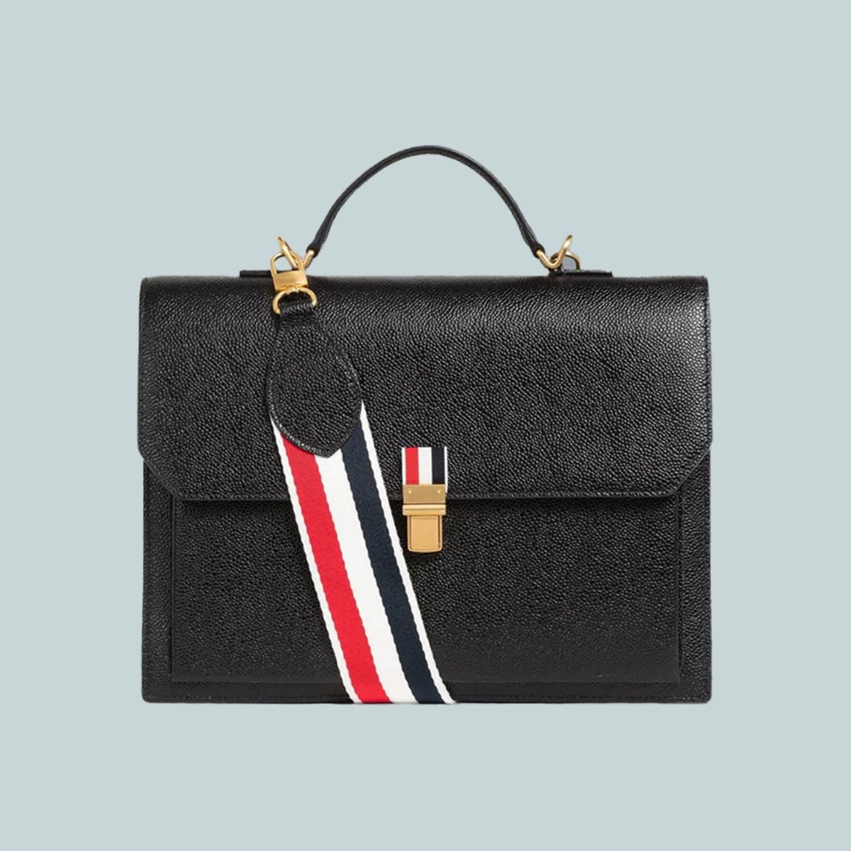 Pebble Grain Double Shoulder Strap School Bag