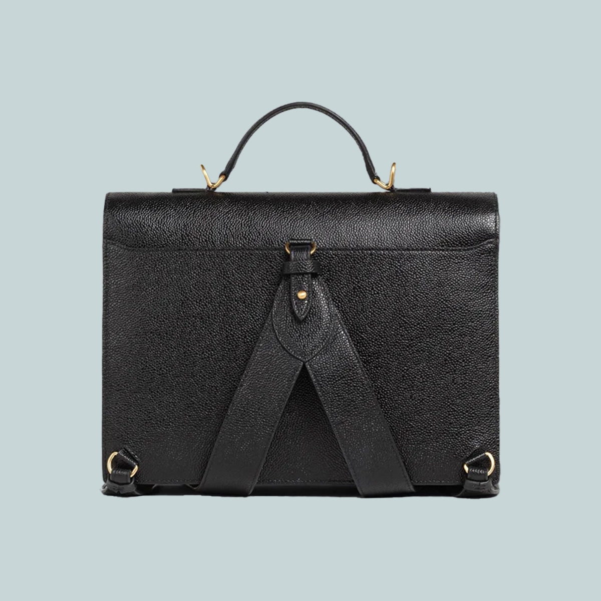 Pebble Grain Double Shoulder Strap School Bag