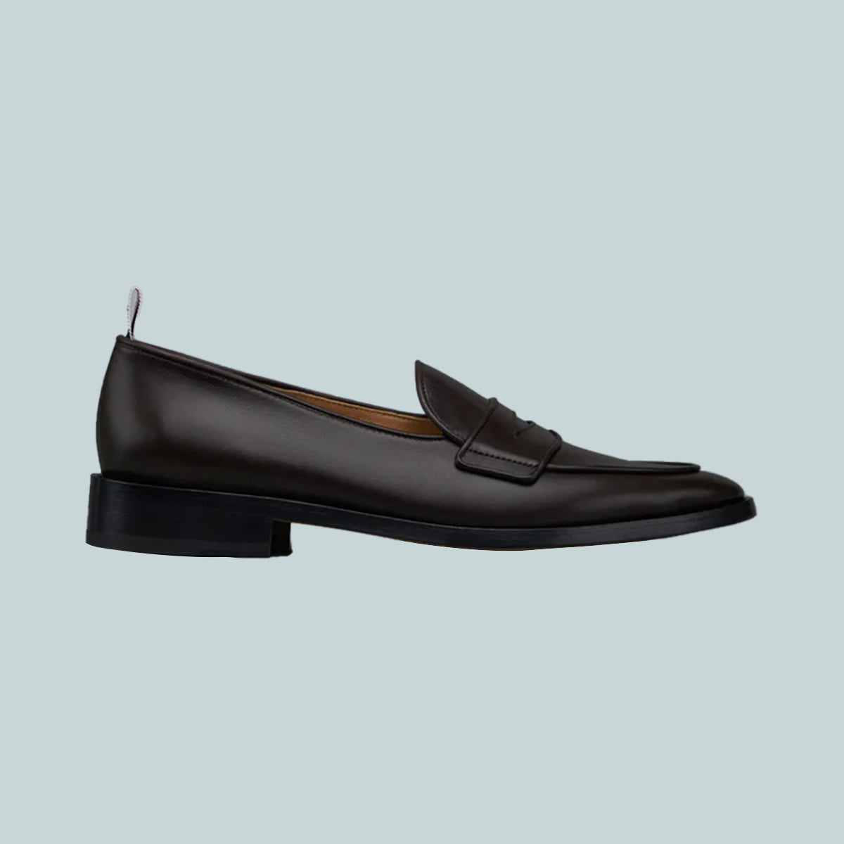 Vitello Calf Leather Varsity Penny Loafer Dark Brown