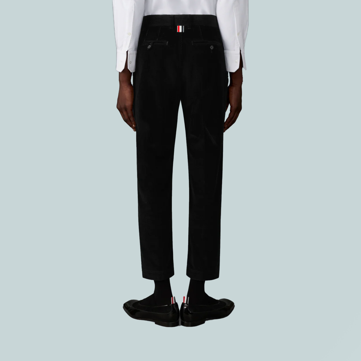 Narrow Wale Corduroy Tapered Chino Trouser Black