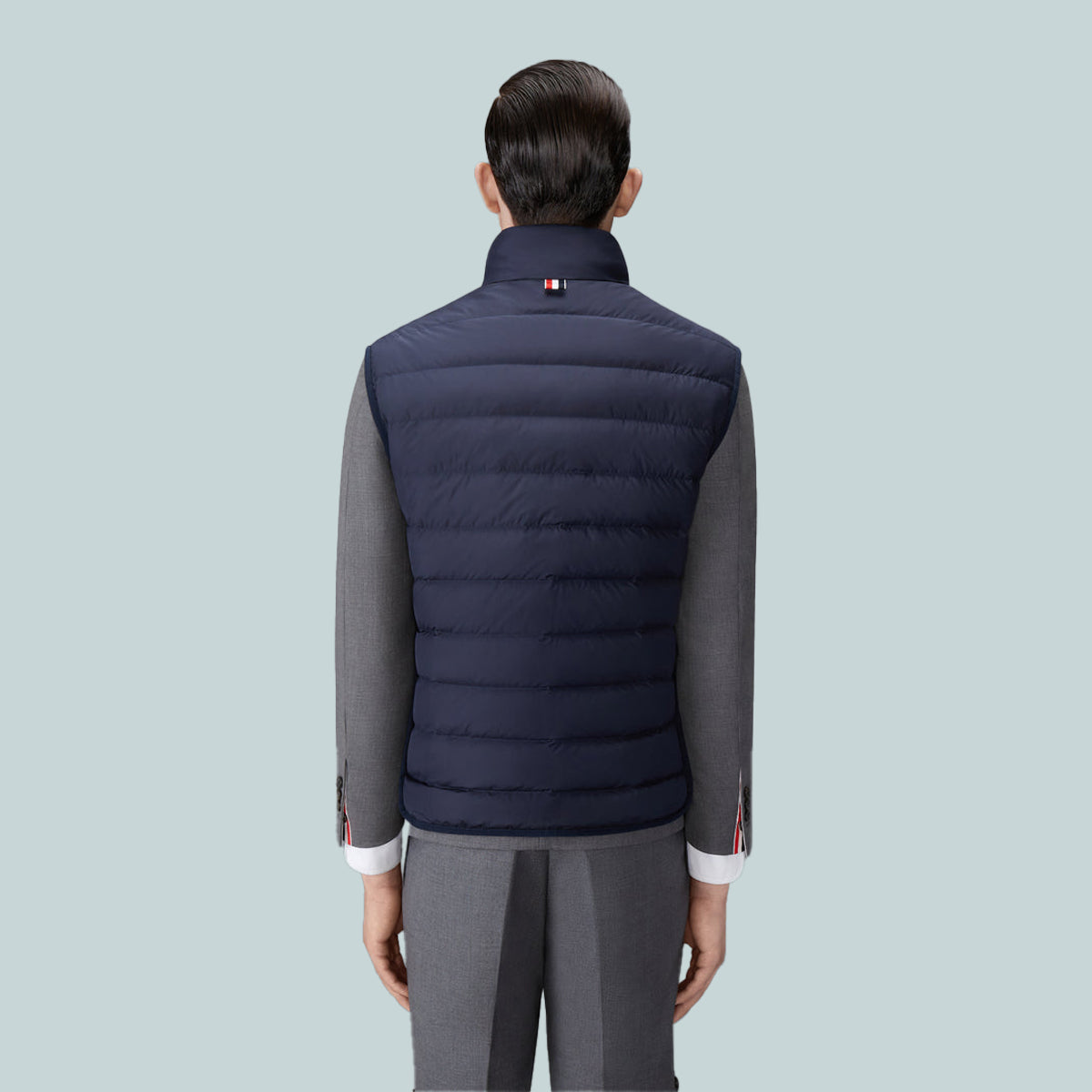 Ultra Light Nylon Tech Funnel Neck Down Vest Navy