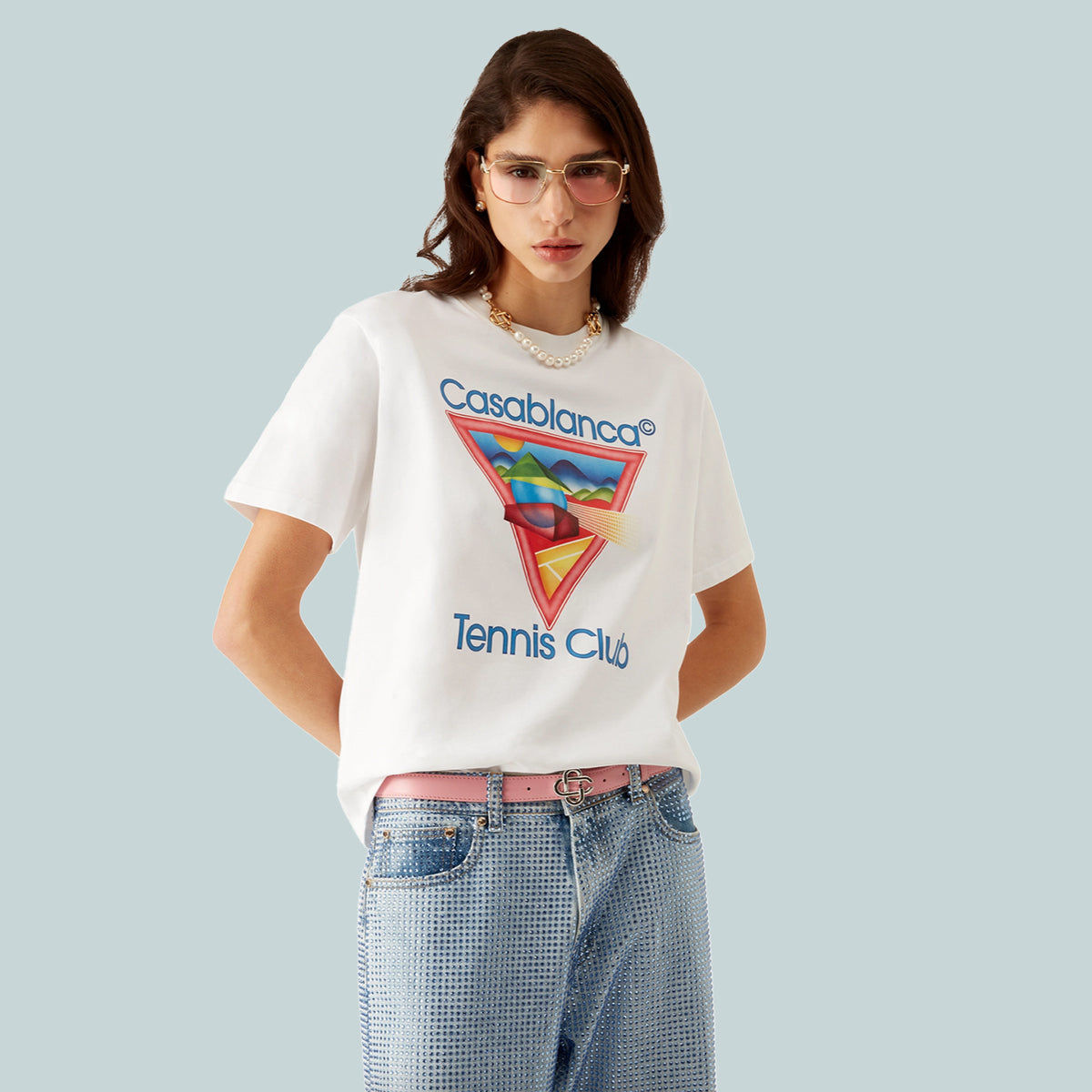 Women's Tennis Club Icon Printed T-Shirt White