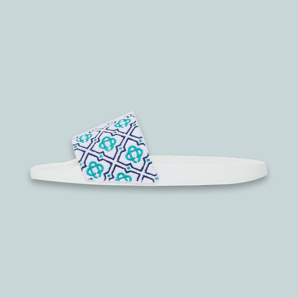 Women's Monogram Towelling Slider White