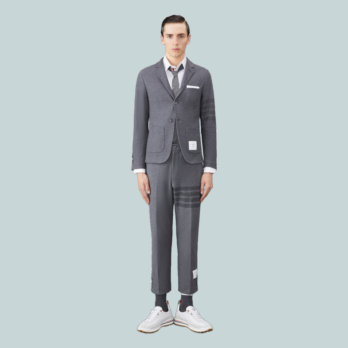 Double Face Tech Twill Sport Coat Tonal Grey