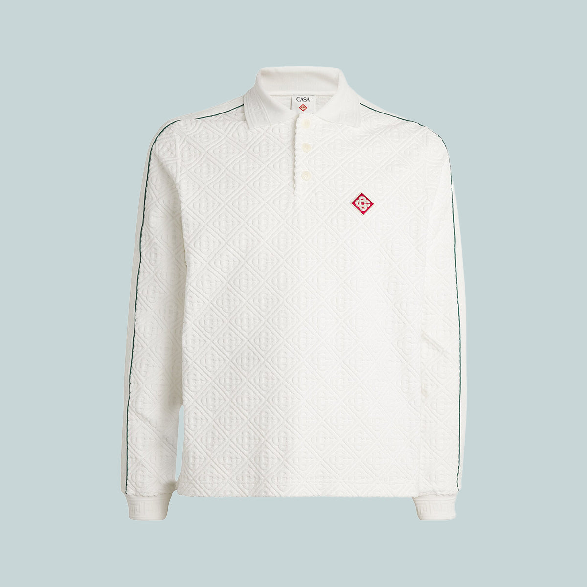 Men's Jacquard Monogram Towelling Shirt White