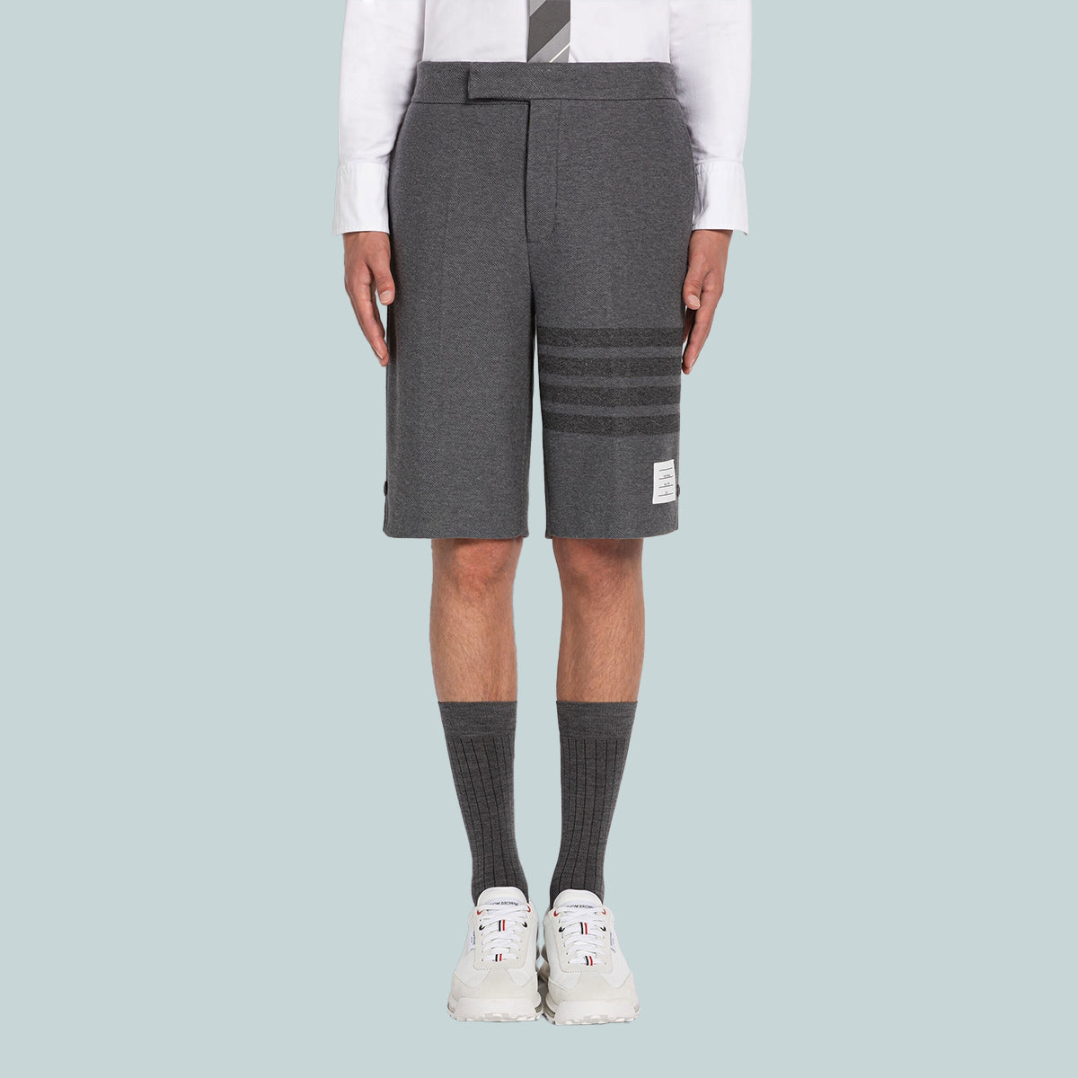 Tech Twill Tonal 4-Bar Bermuda Shorts Grey