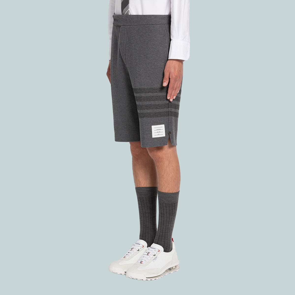 Tech Twill Tonal 4-Bar Bermuda Shorts Grey