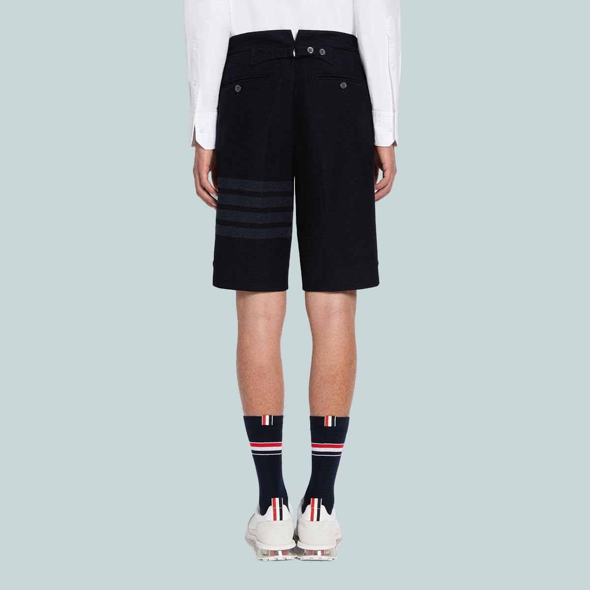 Tech Twill Tonal 4-Bar Bermuda Shorts Navy