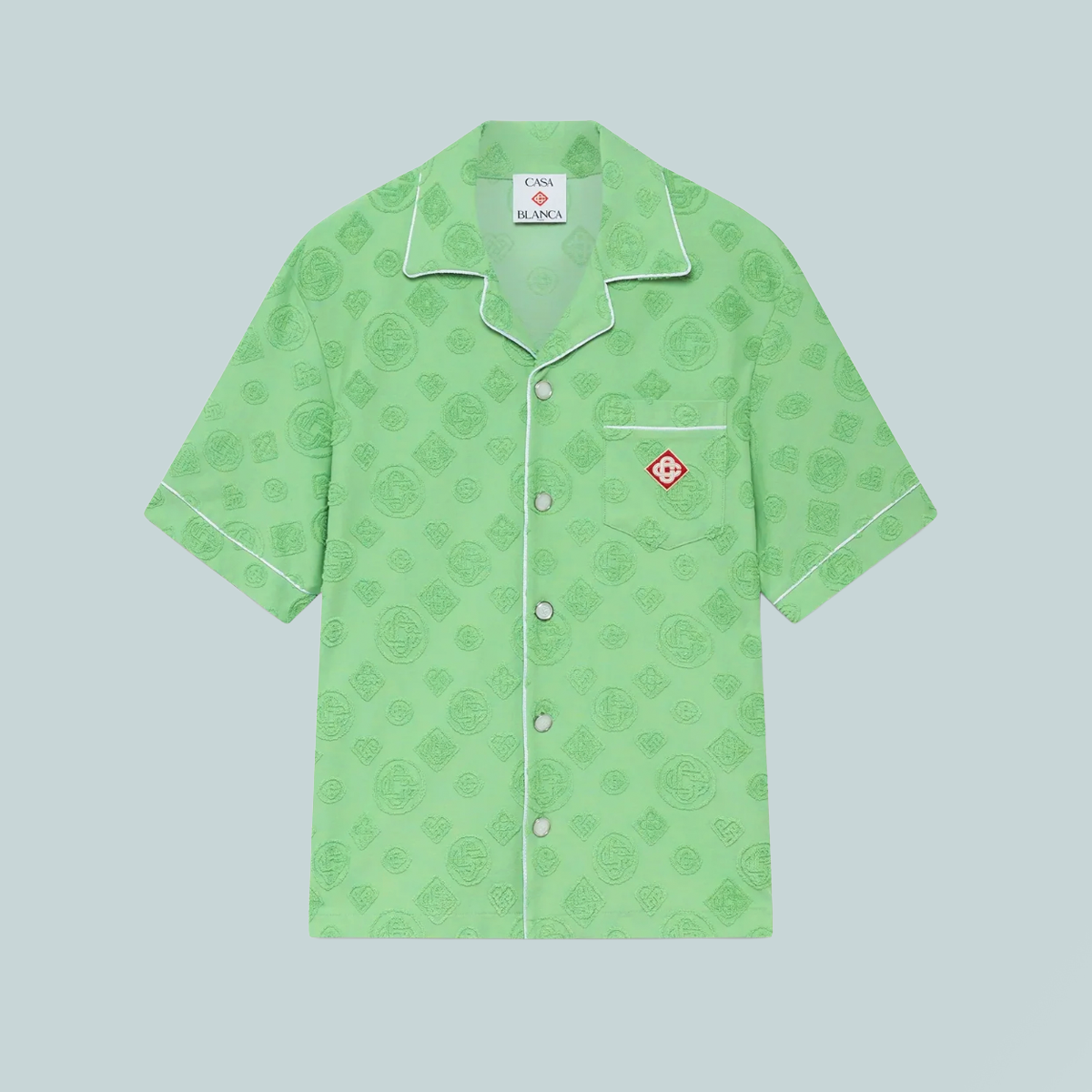 Towelling Monogram Shirt Green