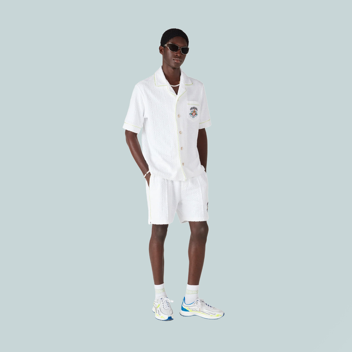 Towelling Monogram Shirt White