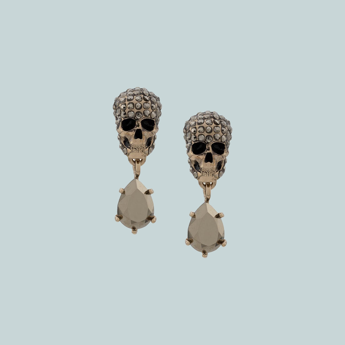 Skull crystal earrings