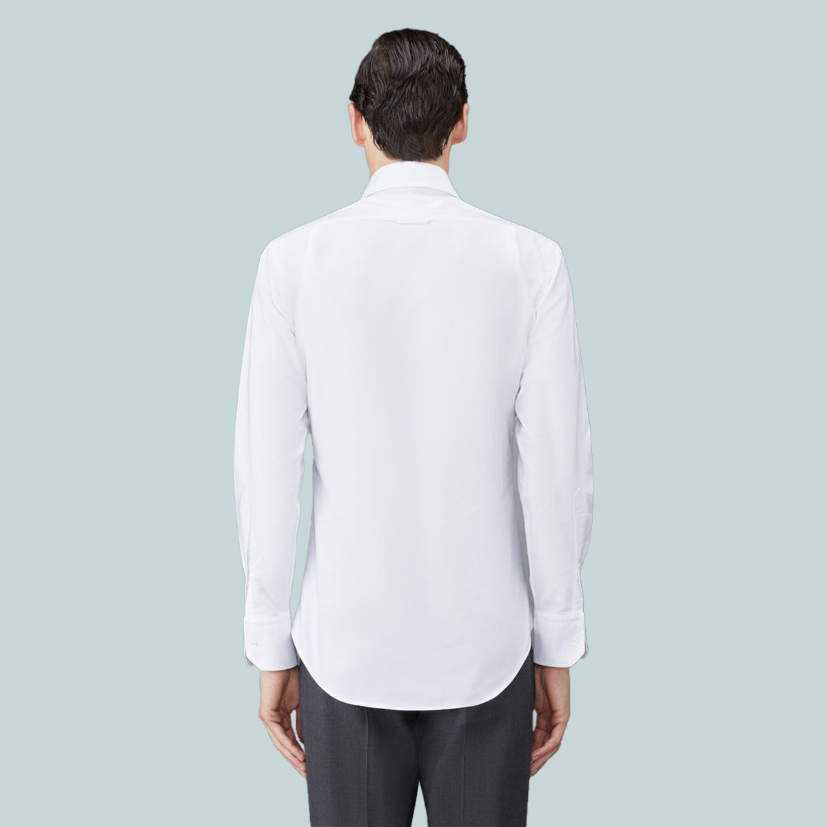 White Cotton Oxford Grosgrain Placket Shirt White