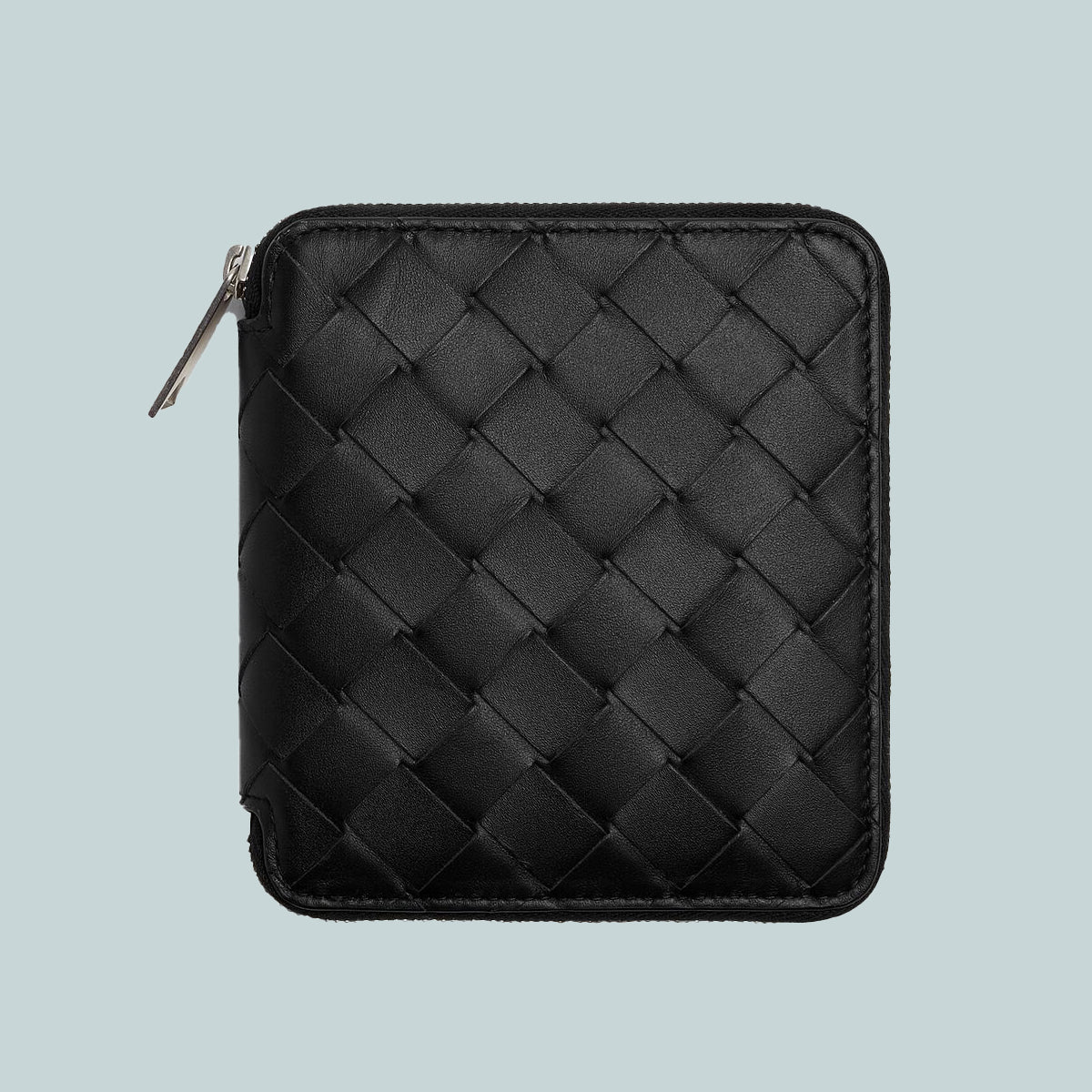 Leather Zip-around Wallet Black