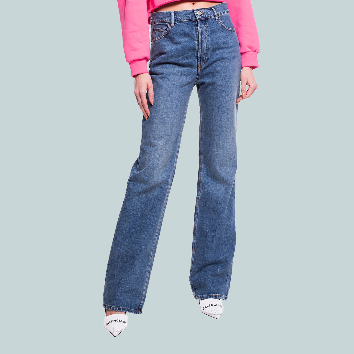 High waisted jeans