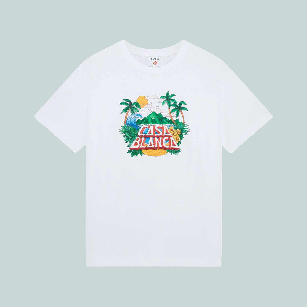 Casa Beach Wave Printed Oversized T-Shirt White