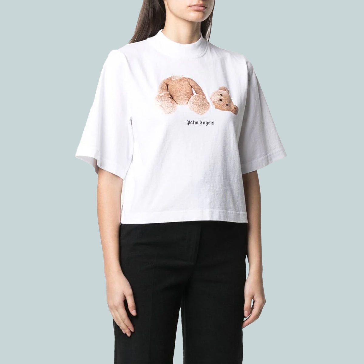 Bear cropped t-shirt white