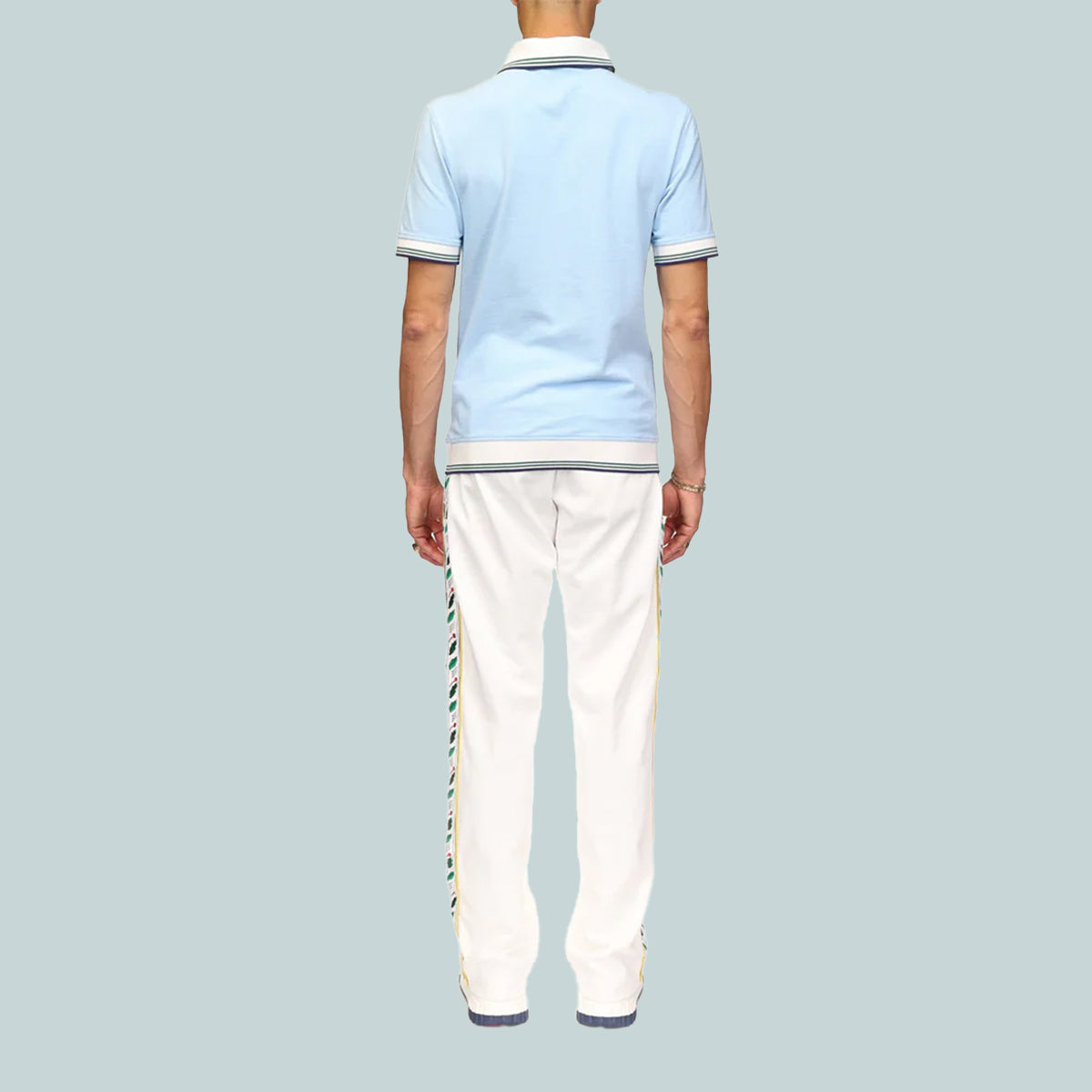 Diamond Logo Pique Polo Pale Blue