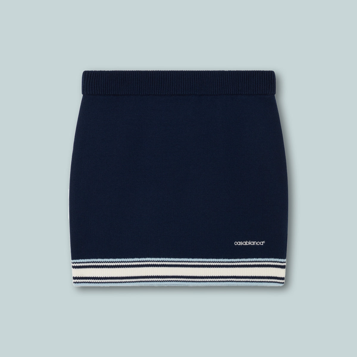 Merino Knit Tennis Skirt Navy