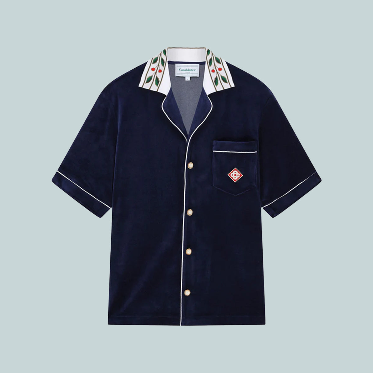 Velour Laurel Shirt Navy