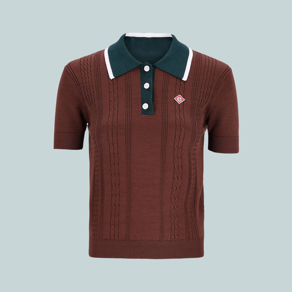 Oversized Mini Cable Polo Brown