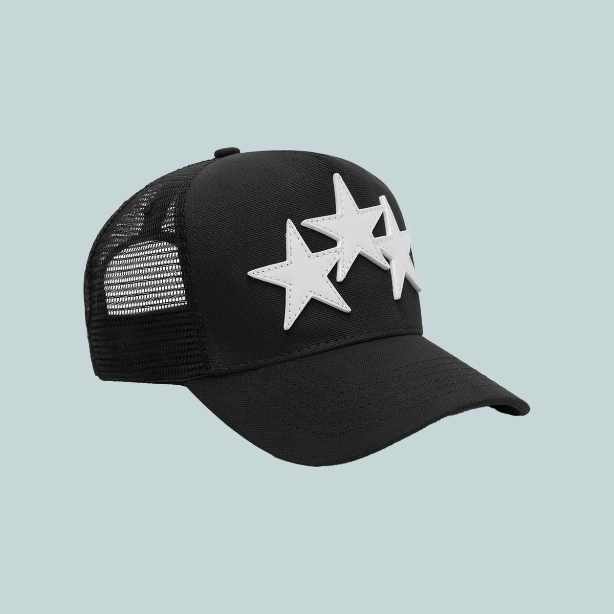 3 Star Trucker Hat Black / White