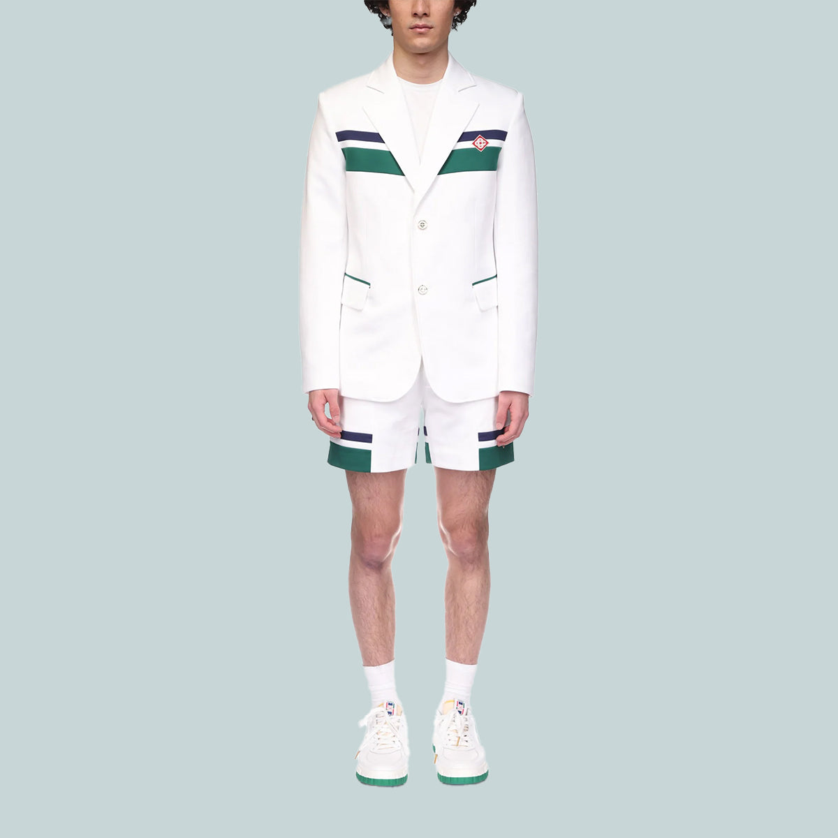 Men&#39;s Sports Tailoring Jacket White/Green